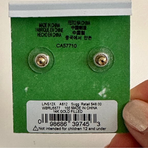 Kate Spade Square Pyramid Enamel Earrings - Picture 4 of 4